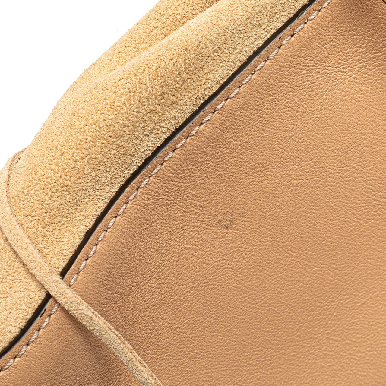 Chloé Mini Leather and Suede Sac Fringe Crossbody Bruin