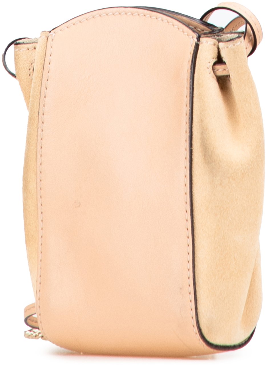 Chloé Mini Leather and Suede Sac Fringe Crossbody Bruin