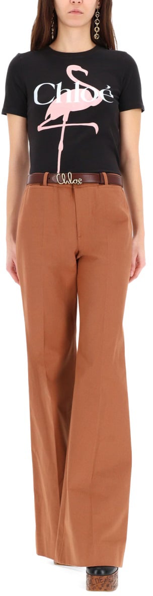 Chloé T-SHIRT WITH LOGO Zwart