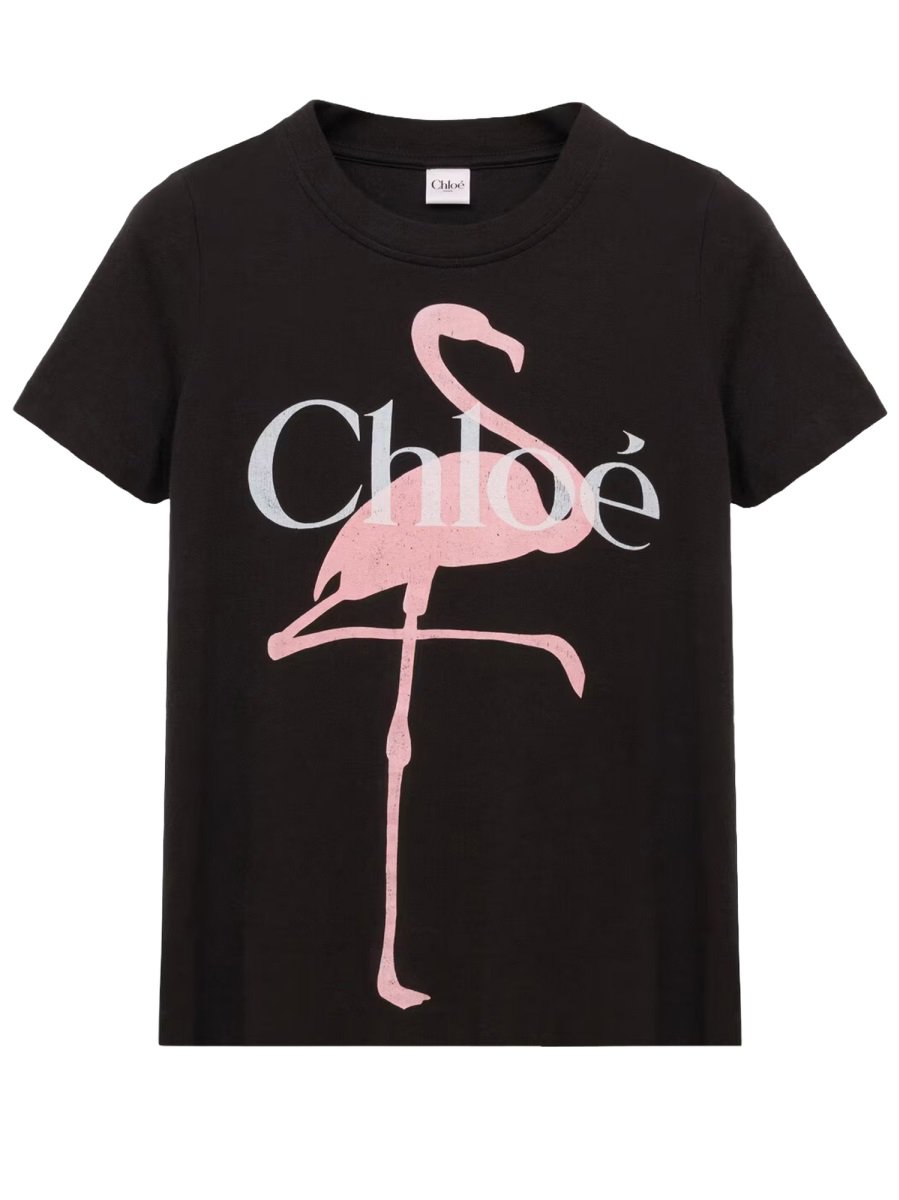 Chloé T-SHIRT WITH LOGO Zwart