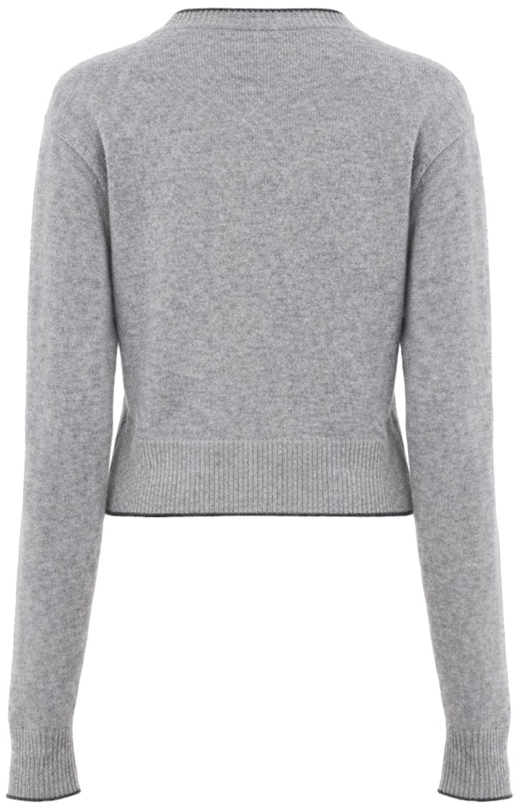 Chloé FITTED CARDIGAN WITH LOGO Grijs