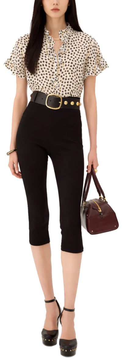 Chloé TOP WITH RUFFLES Beige