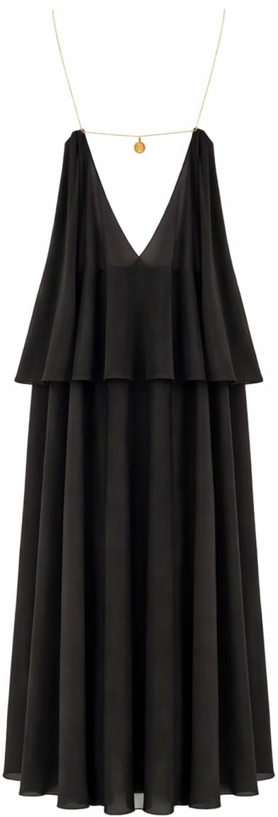 Chloé SILK GEORGETTE LONG DRESS Zwart