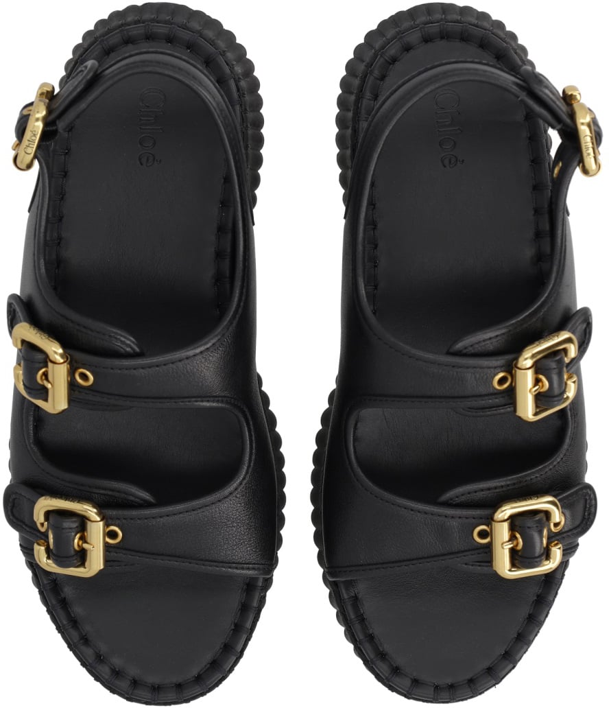 Chloé SANDAL "NAMA" WITH WEDGE Zwart