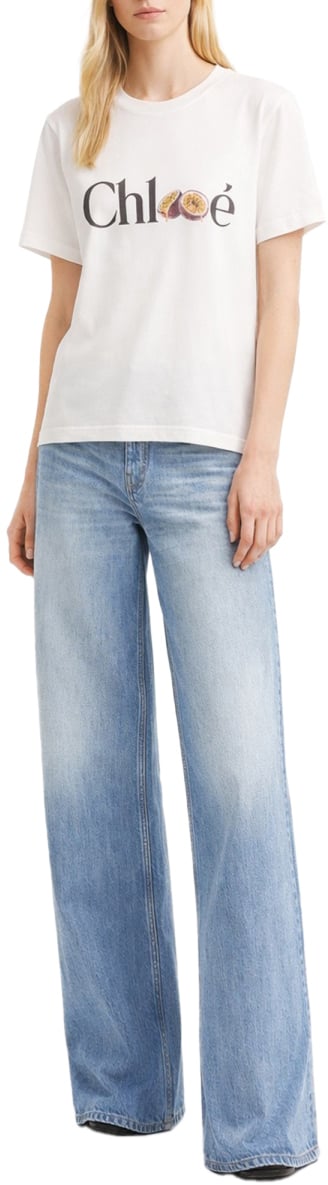 Chloé T-SHIRT WITH LOGO Wit