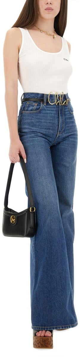 Chloé TANK TOP WITH LOGO Wit