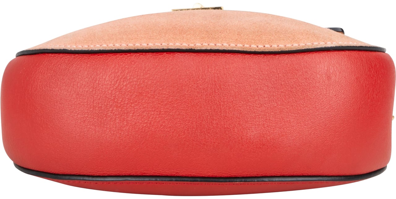 Chloé Bicolor Leather Drew Crossbody Bag Rood