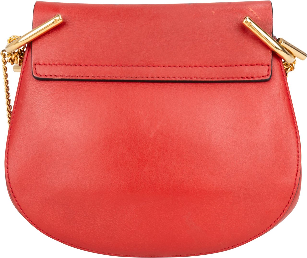 Chloé Bicolor Leather Drew Crossbody Bag Rood