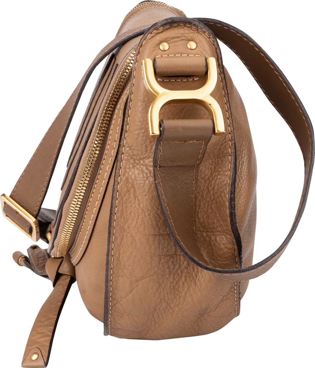 Chloé Chloé Brown Leather Marcie Crossbody Bag Bruin