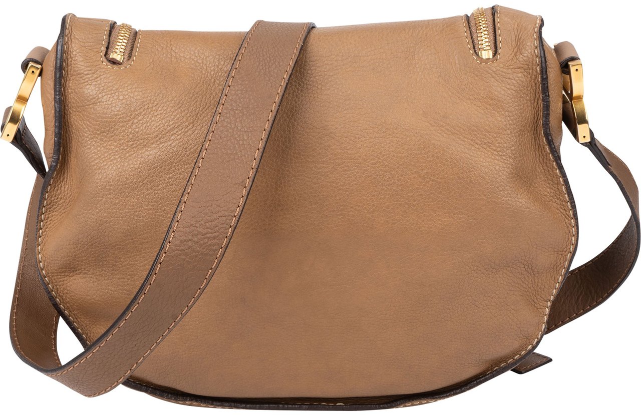 Chloé Chloé Brown Leather Marcie Crossbody Bag Bruin