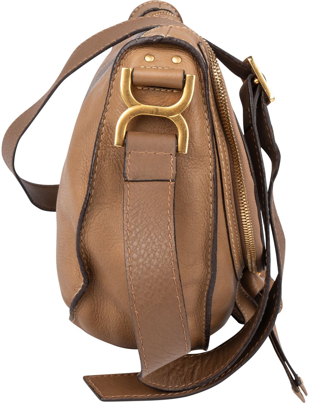 Chloé Chloé Brown Leather Marcie Crossbody Bag Bruin