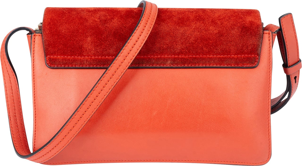 Chloé Chloé Orange Leather Faye Crossbody Bag Oranje