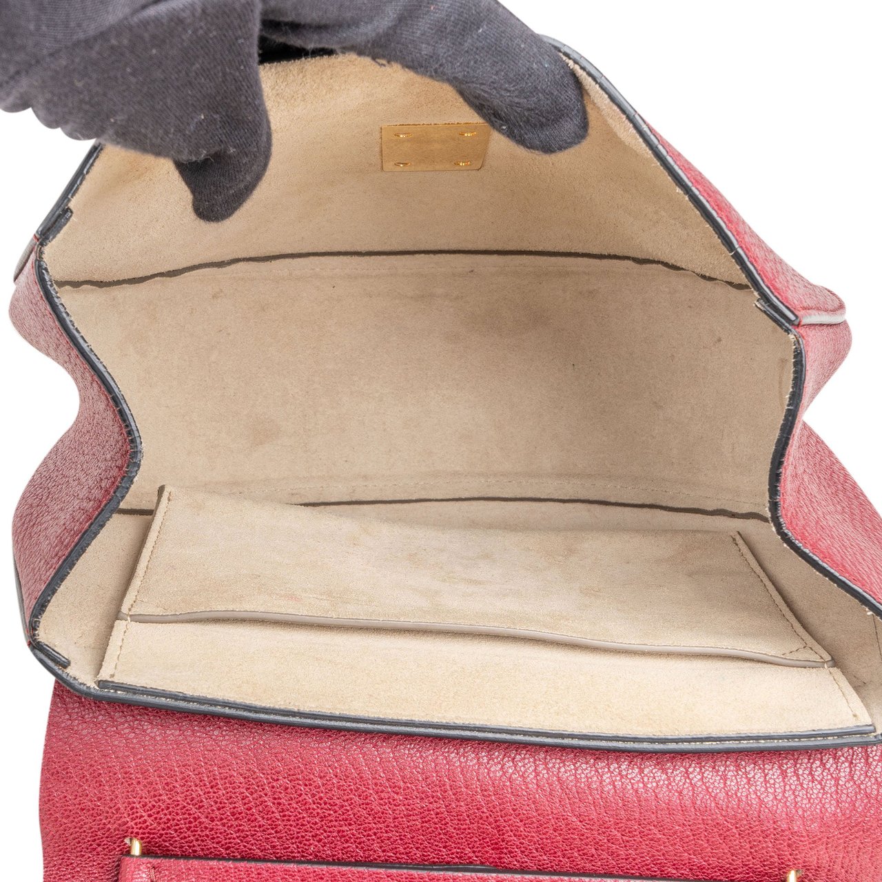 Chloé Chloé Bordeaux Leather Drew Crossbody Bag Rood