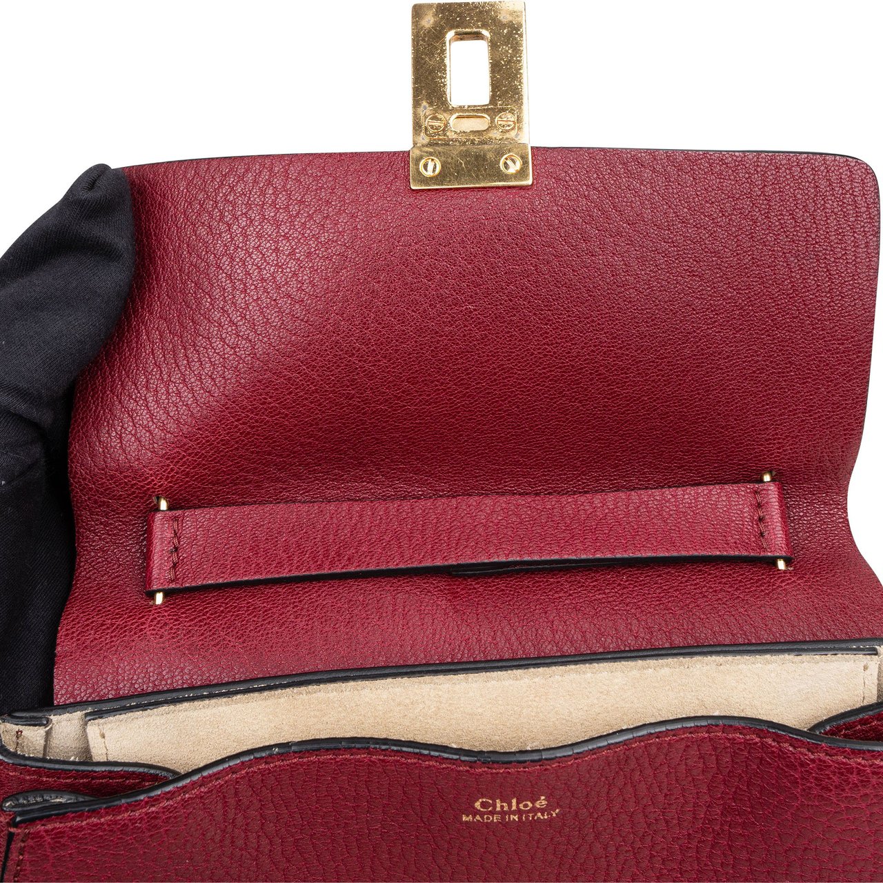Chloé Chloé Bordeaux Leather Drew Crossbody Bag Rood