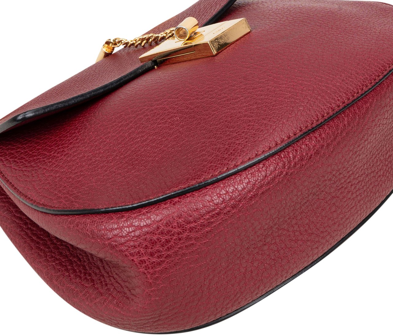 Chloé Chloé Bordeaux Leather Drew Crossbody Bag Rood