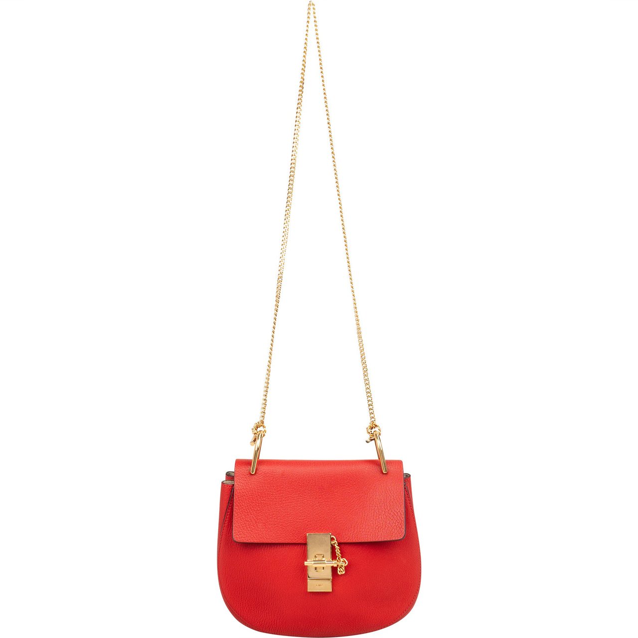 Chloé Chloé Rouge Leather Drew Crossbody Bag Rood