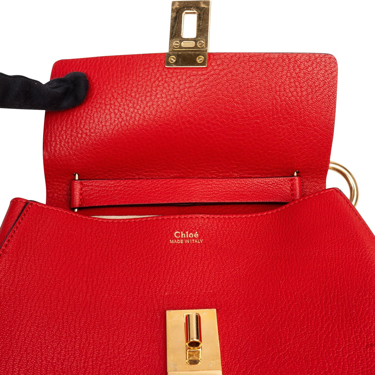 Chloé Chloé Rouge Leather Drew Crossbody Bag Rood