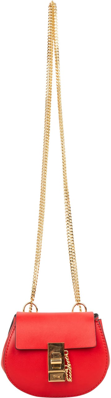 Chloé Red Leather Drew Micro Backpack Rood