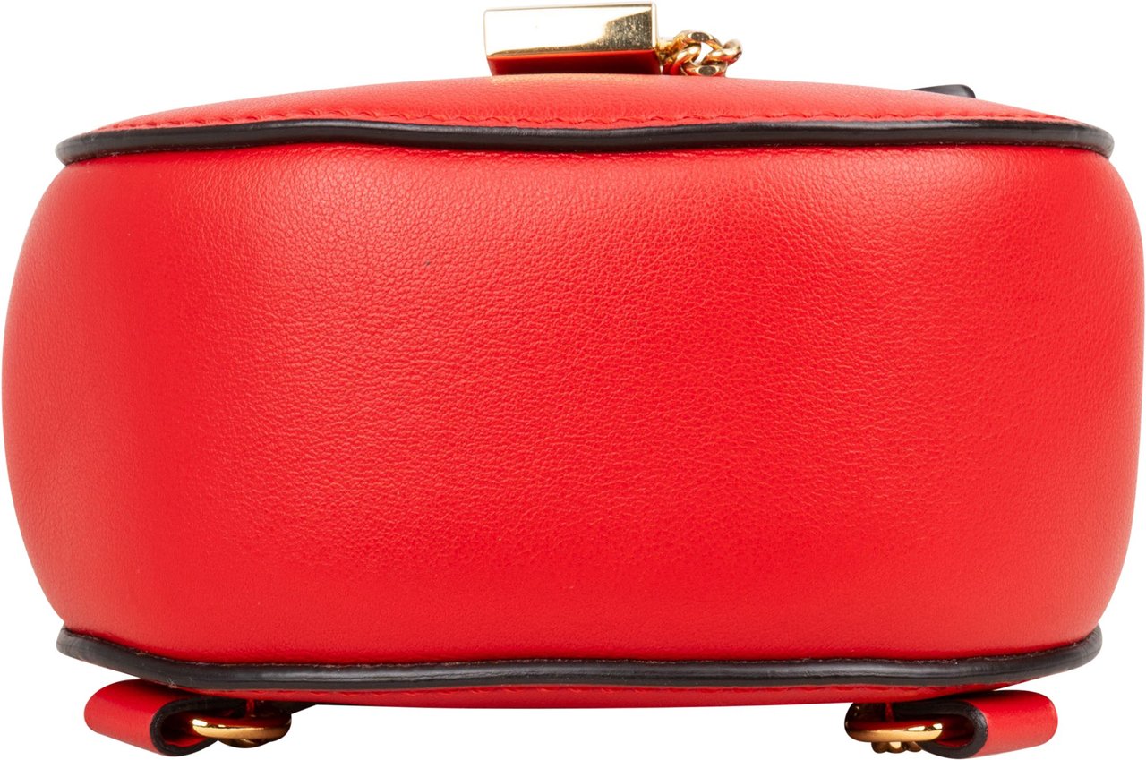 Chloé Red Leather Drew Micro Backpack Rood