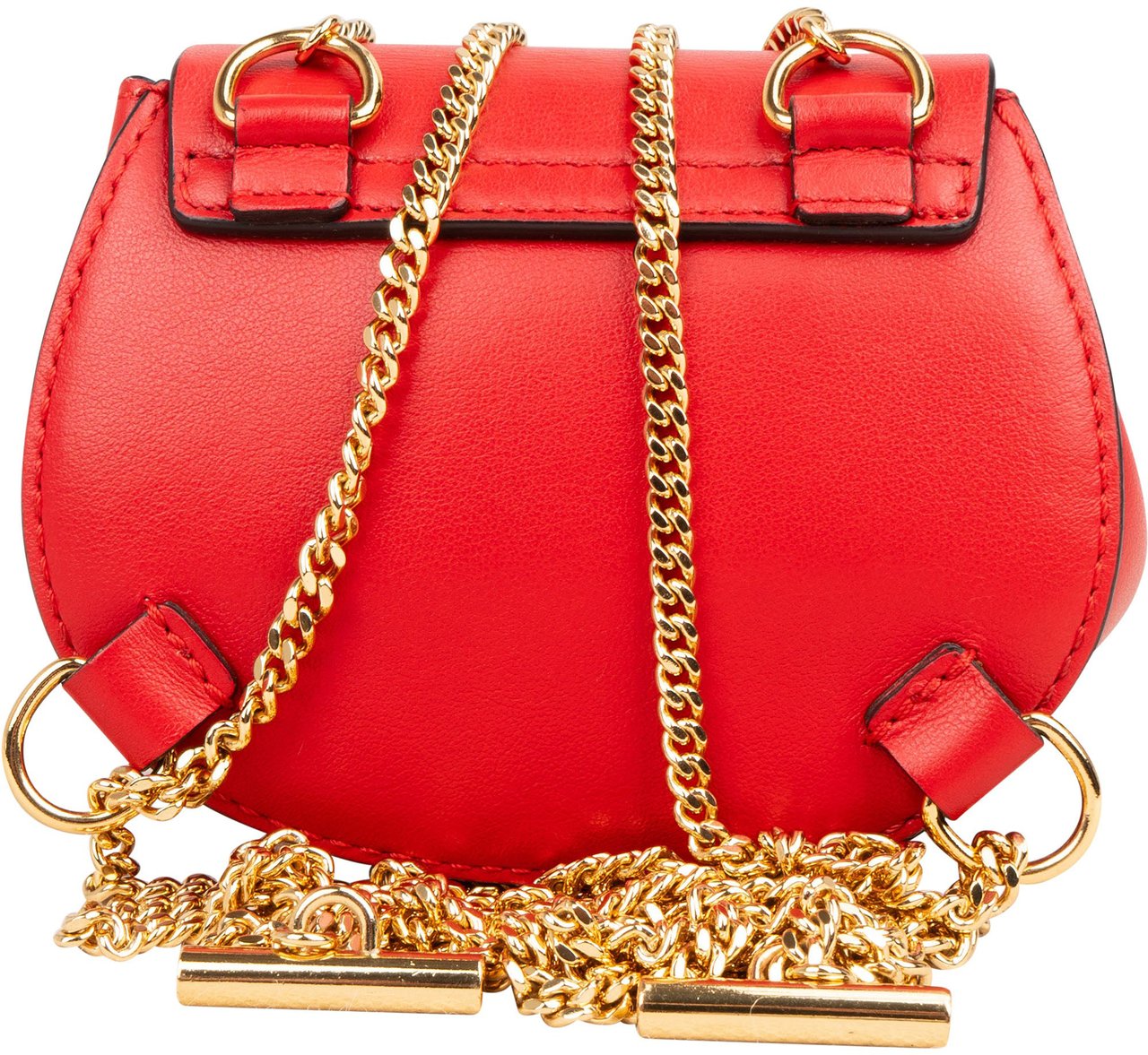 Chloé Chloé Red Leather Drew Micro Backpack Rood