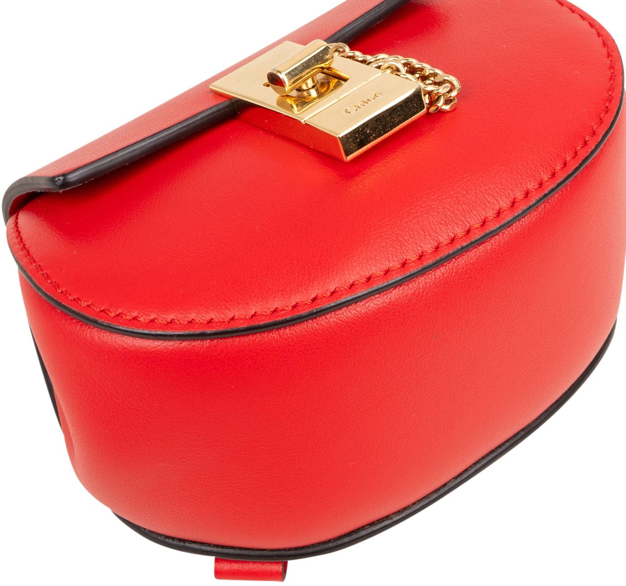 Chloé Chloé Red Leather Drew Micro Backpack Rood