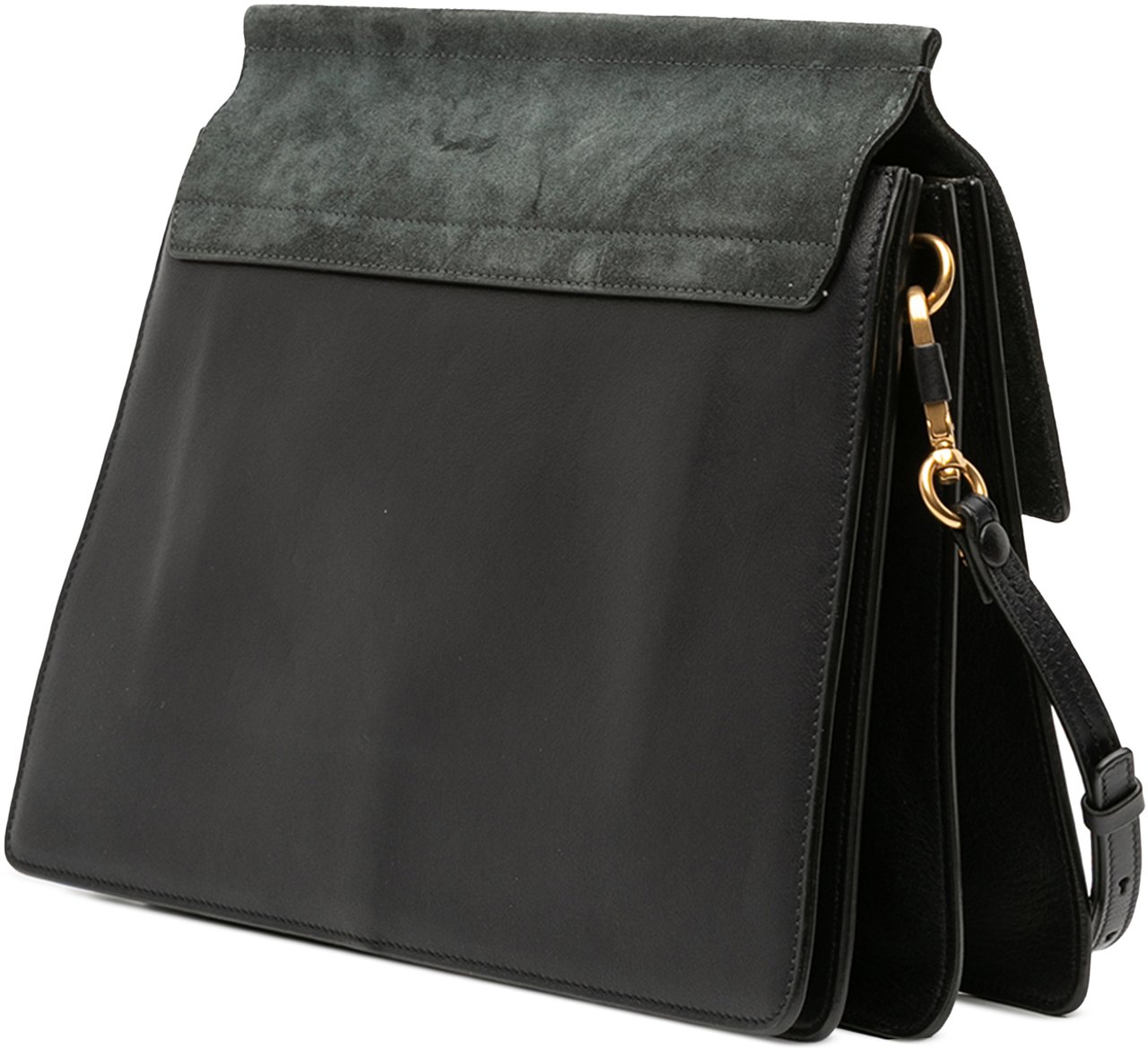 Chloé Medium Studded Suede and Calfskin Faye Crossbody Zwart