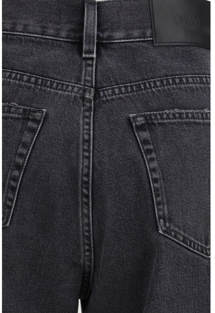 Chloé Black Cotton High-Waisted Jean Zwart
