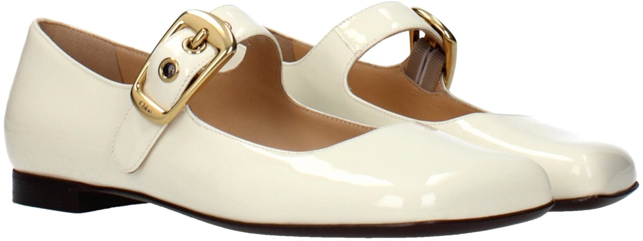 Chloé Beige Leather Ballet Flats Beige
