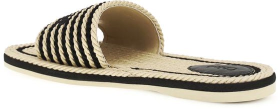 Chloé Black Twisted Cotton Rope Sandals Neutraal