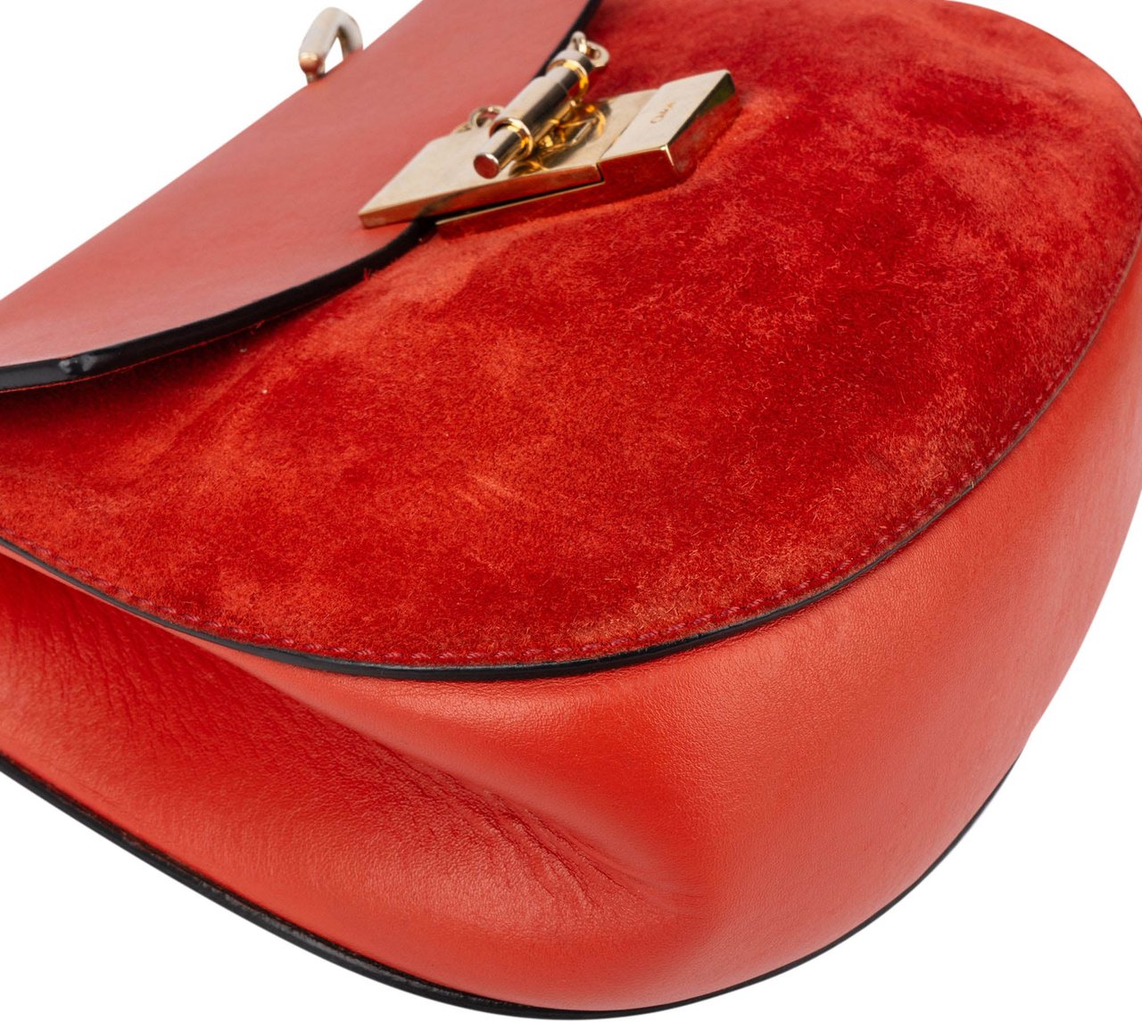 Chloé Rouge Leather Drew Crossbody Bag Rood