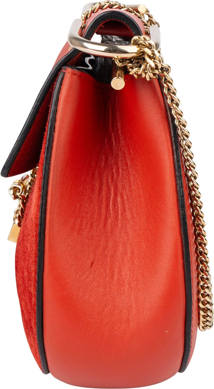 Chloé Rouge Leather Drew Crossbody Bag Rood