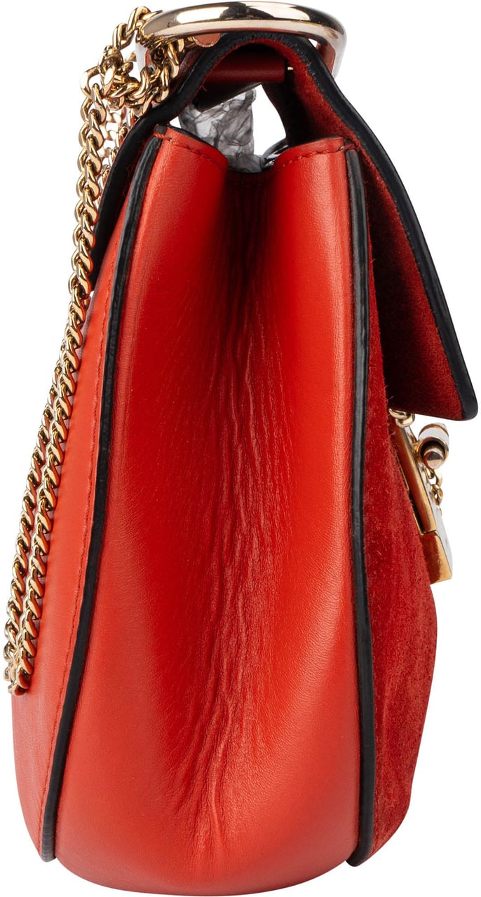 Chloé Rouge Leather Drew Crossbody Bag Rood