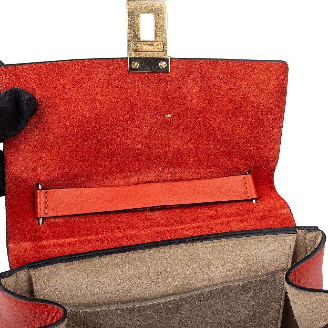 Chloé Rouge Leather Drew Crossbody Bag Rood
