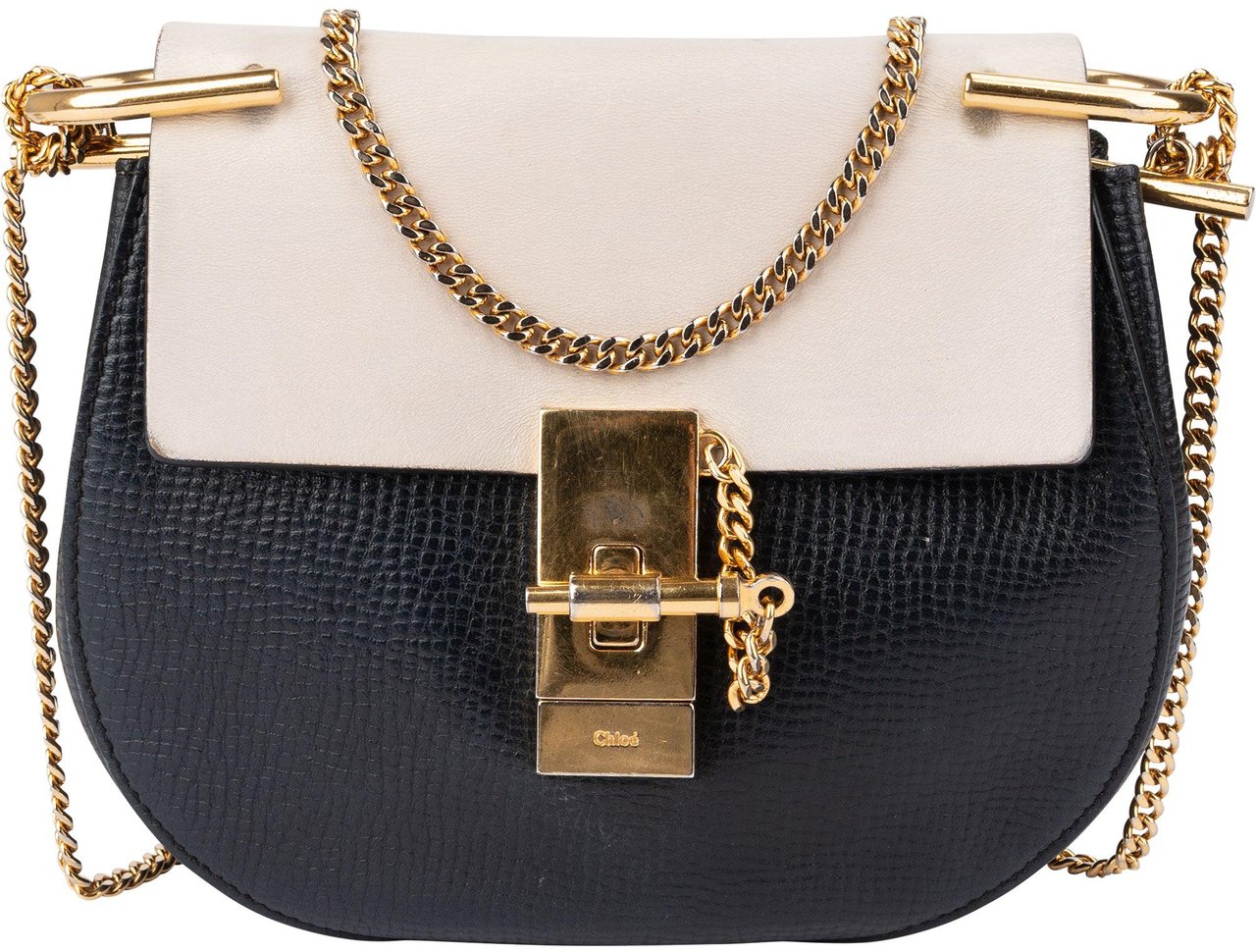 Chloé Chloé Leather Drew Crossbody Bag Blauw