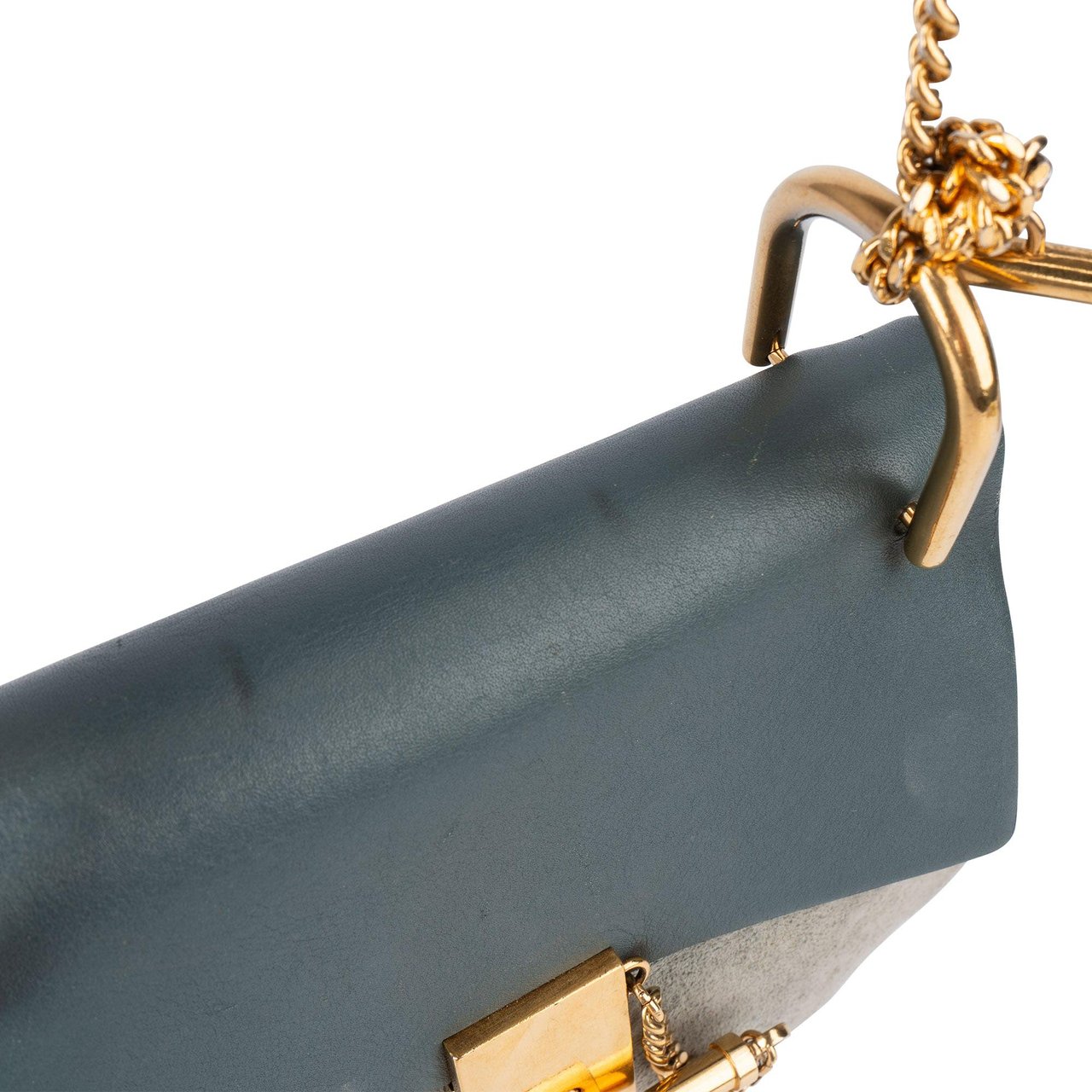 Chloé Chloé Bleu Leather Drew Crossbody Bag Blauw