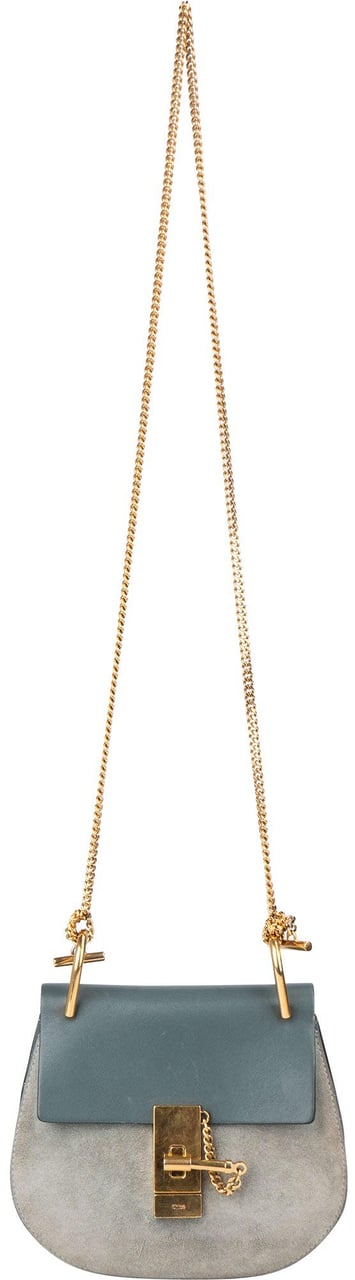 Chloé Chloé Bleu Leather Drew Crossbody Bag Blauw