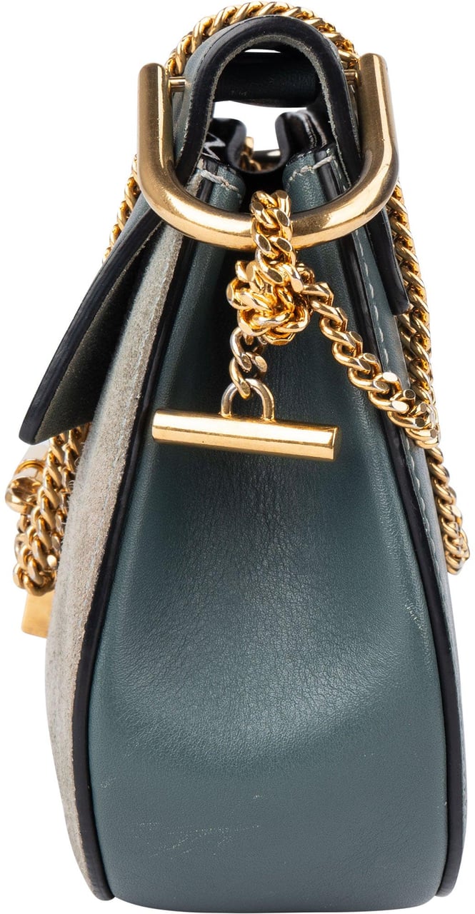 Chloé Chloé Bleu Leather Drew Crossbody Bag Blauw