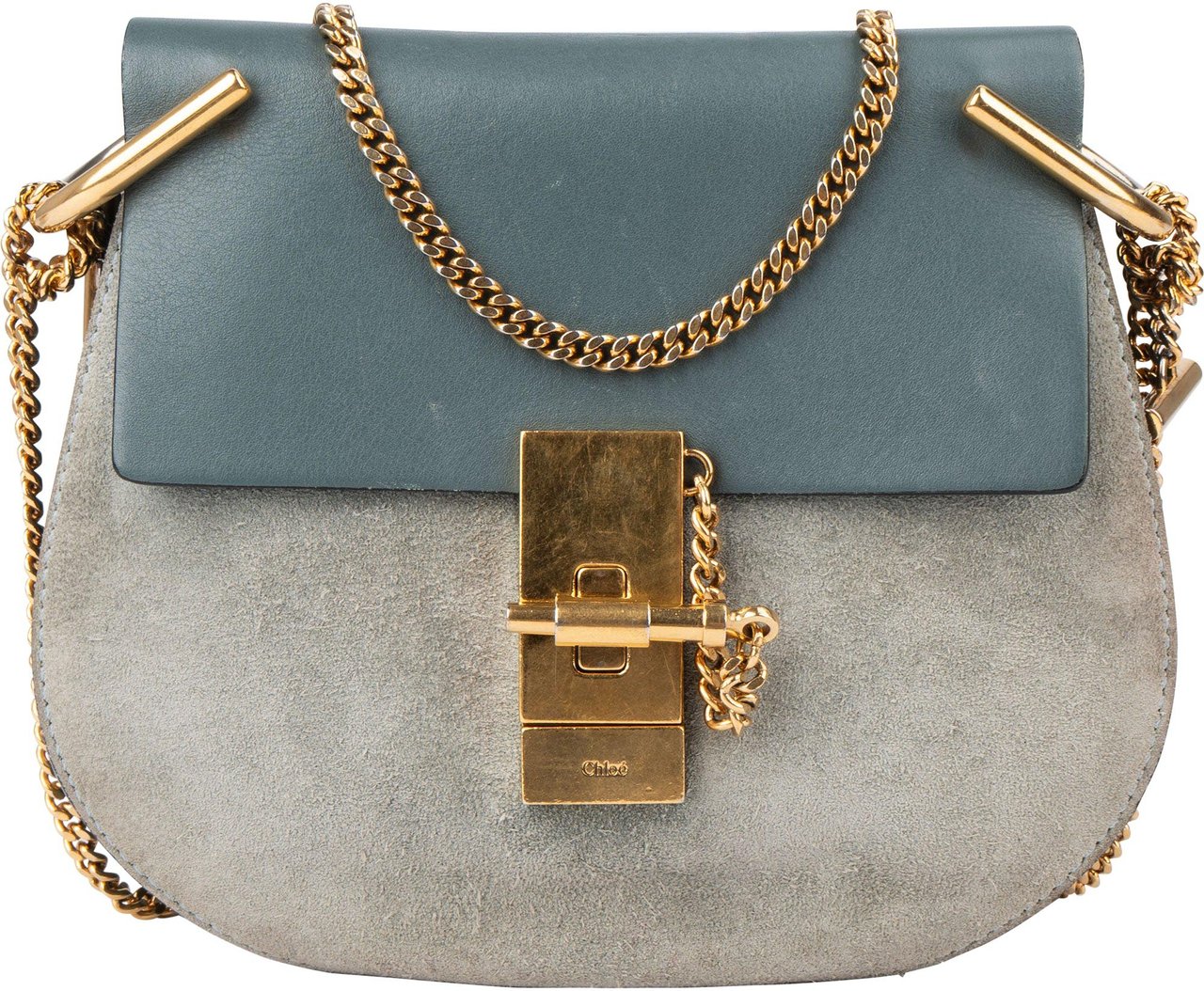 Chloé Chloé Bleu Leather Drew Crossbody Bag Blauw