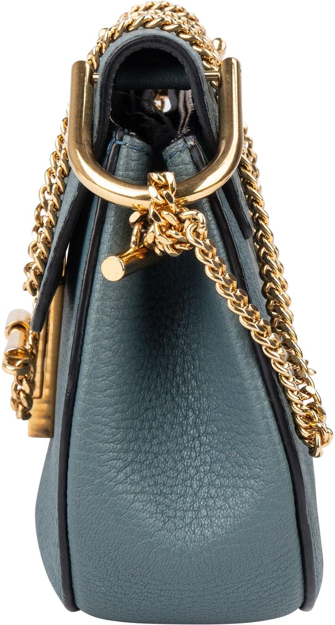 Chloé Chloé Blue Leather Drew Crossbody Bag Blauw