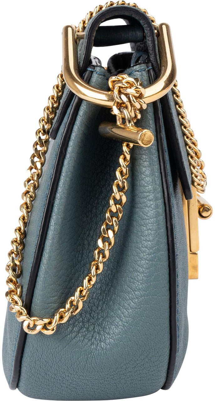 Chloé Chloé Blue Leather Drew Crossbody Bag Blauw