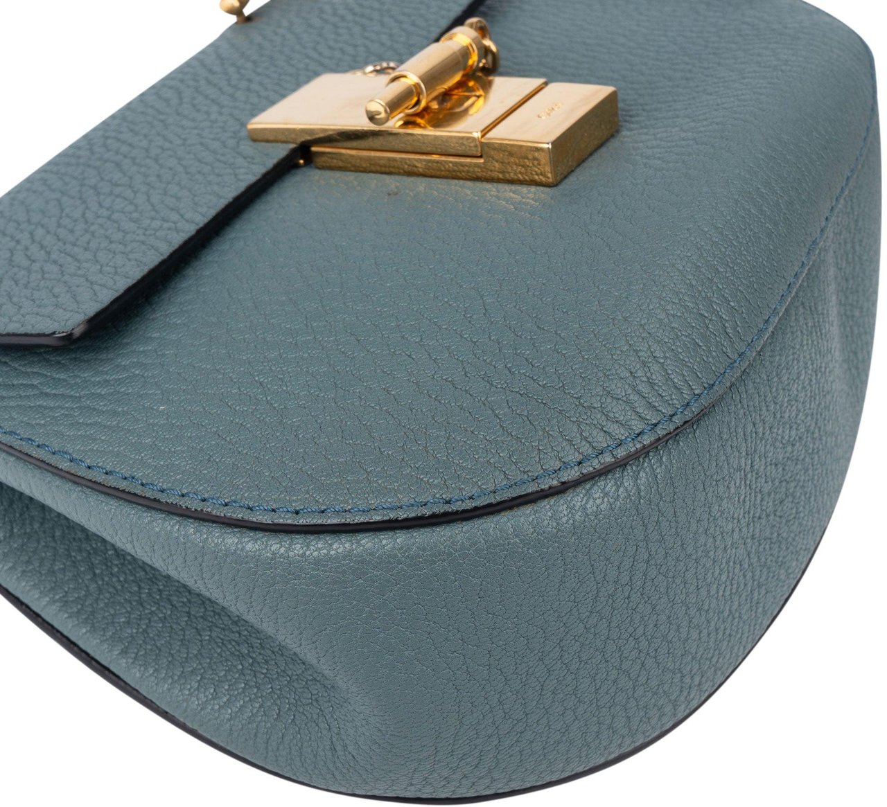 Chloé Chloé Blue Leather Drew Crossbody Bag Blauw