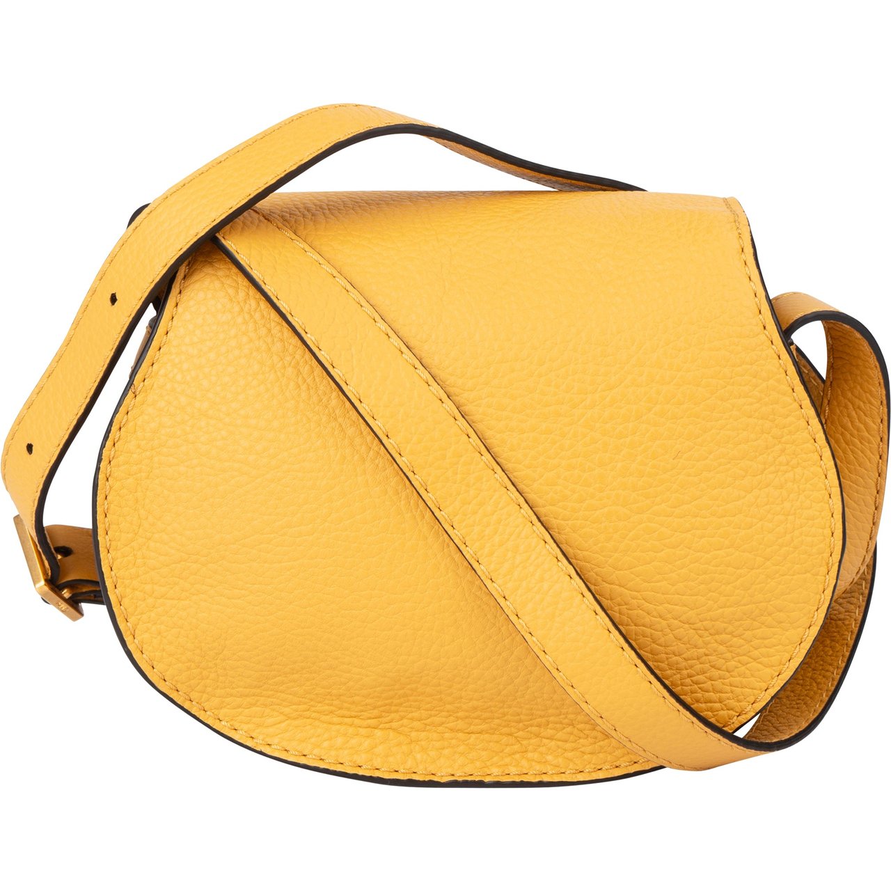 Chloé Chloé Honey Gold Leather Marcie Crossbody Bag Geel