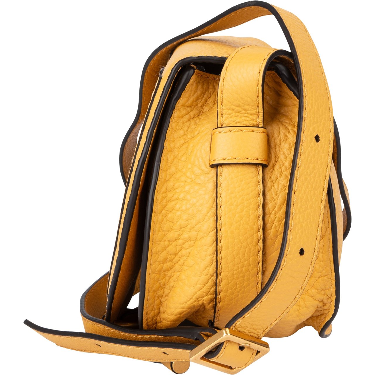 Chloé Chloé Honey Gold Leather Marcie Crossbody Bag Geel