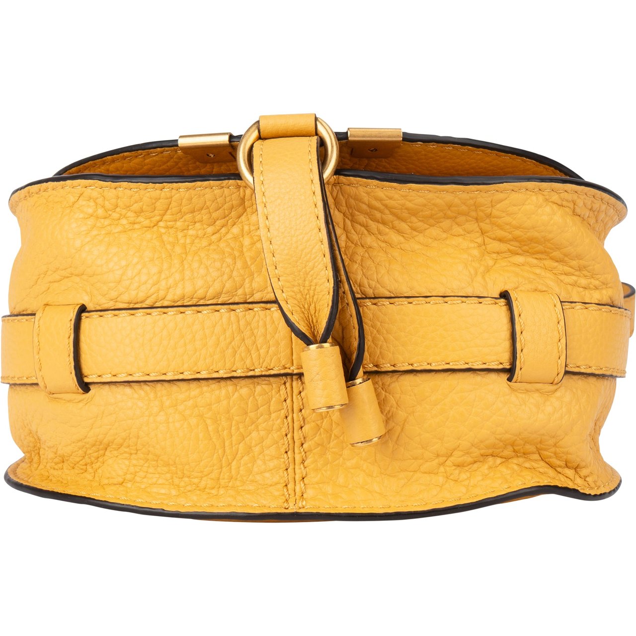 Chloé Chloé Honey Gold Leather Marcie Crossbody Bag Geel