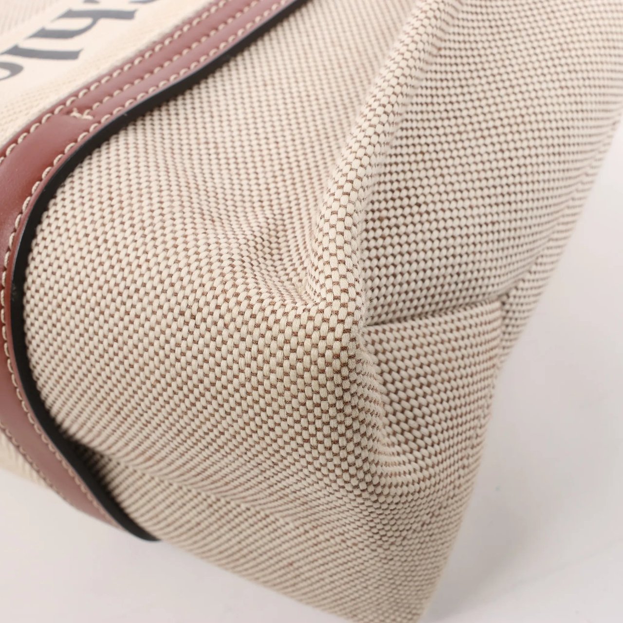 Chloé CHLOE Woody Medium Canvas & Leather Tote Shoulder bag in Brown Divers