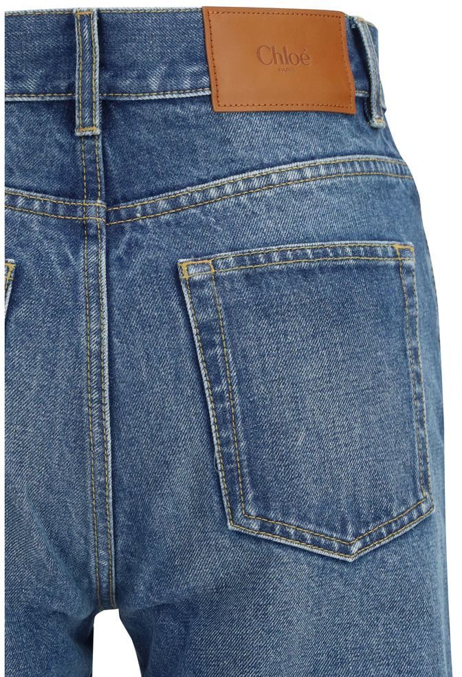 Chloé Chloé Blue Cotton Flared Jeans Blauw