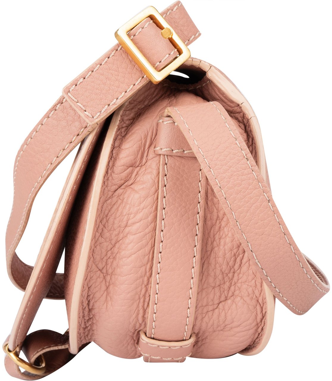 Chloé Chloé Grained Pink Calfskin Mini Marcie Crossbody Bag Rood