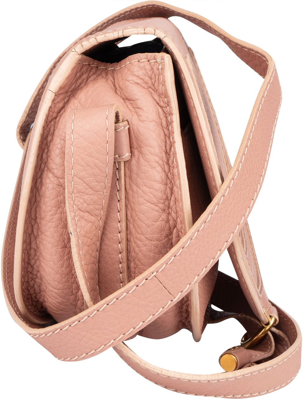 Chloé Chloé Grained Pink Calfskin Mini Marcie Crossbody Bag Rood