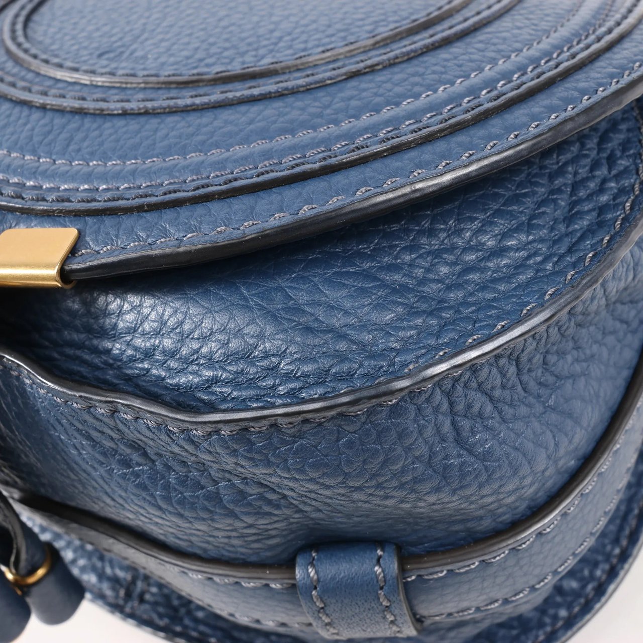Chloé Chloe Marcie Mini Leather Crossbody Bag in Navy Blue Navy