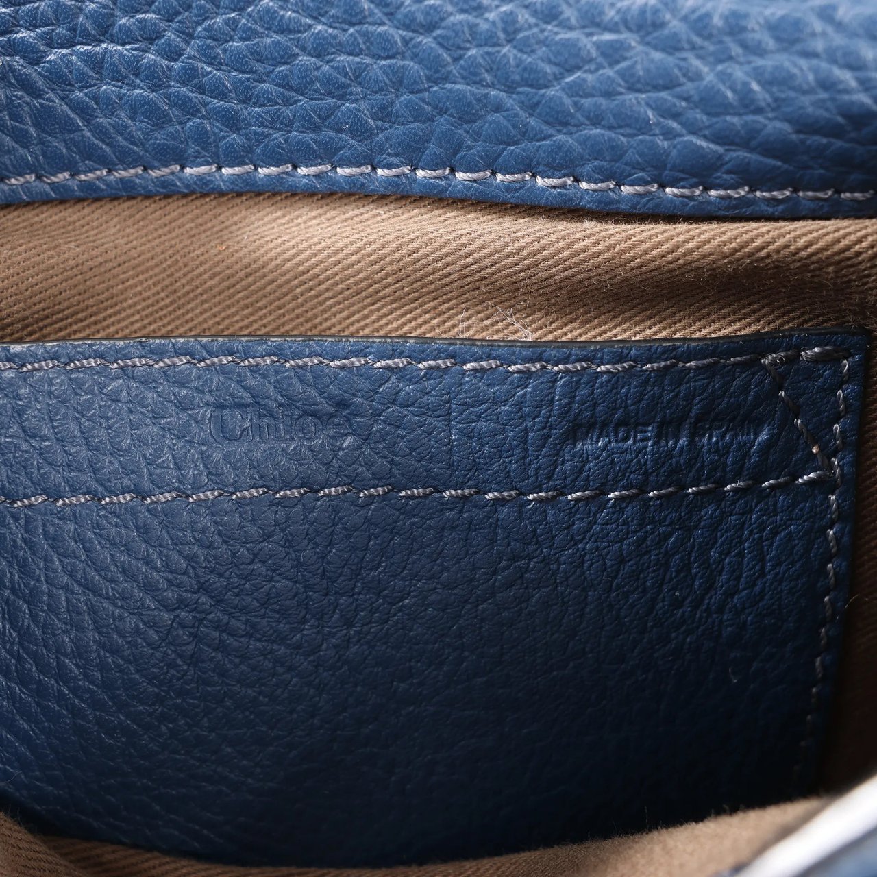 Chloé Chloe Marcie Mini Leather Crossbody Bag in Navy Blue Navy